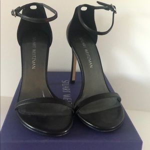 Sz 8 Stuart Weitzman Nudistsong (Black leather)